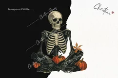Vintage Halloween Skeleton Clipart | Halloween PNG Product Image 2