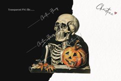 Vintage Halloween Skeleton Clipart | Halloween PNG Product Image 2