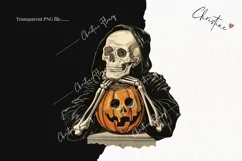 Vintage Halloween Skeleton Clipart | Halloween PNG Product Image 2