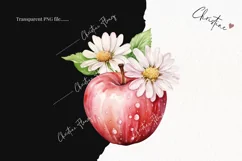 Watercolor Flowers & Apples PNG | Spring PNG Product Image 2