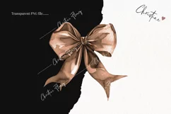 Watercolor Brown Coquette Bows | Football PNG Product Image 2