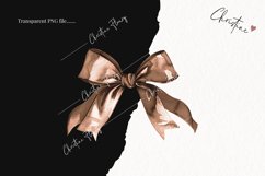 Watercolor Brown Coquette Bows | Football PNG Product Image 2