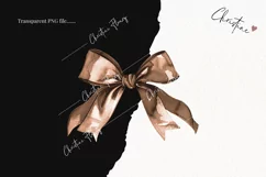 Watercolor Brown Coquette Bows | Football PNG Product Image 2