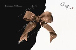 Watercolor Brown Coquette Bows | Football PNG Product Image 2