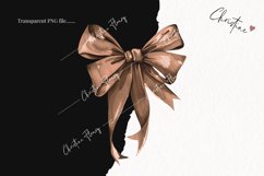 Watercolor Brown Coquette Bows | Football PNG Product Image 2