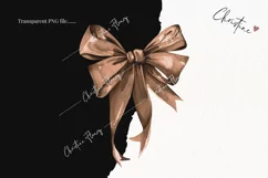 Watercolor Brown Coquette Bows | Football PNG Product Image 2
