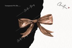 Watercolor Brown Coquette Bows | Football PNG Product Image 2