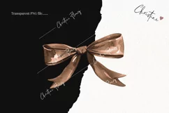 Watercolor Brown Coquette Bows | Football PNG Product Image 2