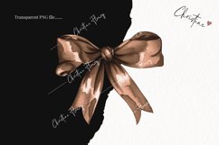 Watercolor Brown Coquette Bows | Football PNG Product Image 2