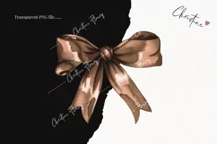 Watercolor Brown Coquette Bows | Football PNG Product Image 2