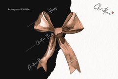 Watercolor Brown Coquette Bows | Football PNG Product Image 2