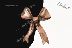 Watercolor Brown Coquette Bows | Football PNG Product Image 2