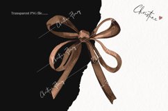 Watercolor Brown Coquette Bows | Football PNG Product Image 2