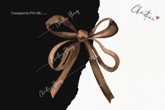 Watercolor Brown Coquette Bows | Football PNG Product Image 2