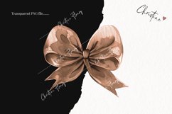 Watercolor Brown Coquette Bows | Football PNG Product Image 2