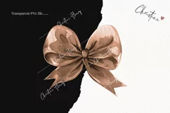 Watercolor Brown Coquette Bows | Football PNG Product Image 2