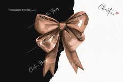 Watercolor Brown Coquette Bows | Football PNG Product Image 2