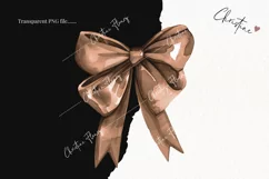 Watercolor Brown Coquette Bows | Football PNG Product Image 2