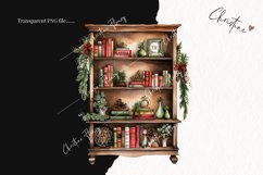 Watercolor Christmas Bookcases Clipart | Christmas Clipart Product Image 2