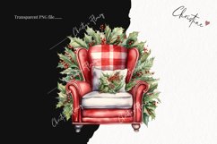 Watercolor Christmas Armchairs Clipart | Christmas Clipart Product Image 2