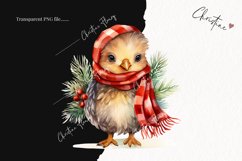 Watercolor Christmas Chicks Clipart | Christmas Clipart Product Image 2