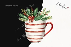 Watercolor Christmas Mugs Clipart | Christmas Clipart Product Image 2