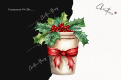 Watercolor Christmas Tumbler Clipart | Christmas Clipart Product Image 2