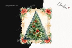 Watercolor Christmas Tree Postage Stamps | Christmas Clipart Product Image 2