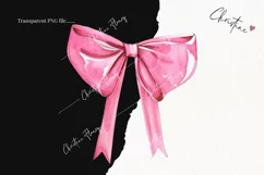 Watercolor Pink Coquette Bows PNG | Coquette PNG Product Image 2