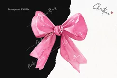 Watercolor Pink Coquette Bows PNG | Coquette PNG Product Image 2