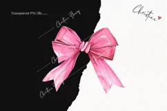 Watercolor Pink Coquette Bows PNG | Coquette PNG Product Image 2