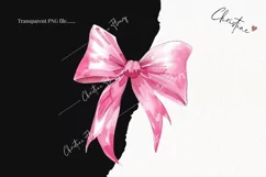 Watercolor Pink Coquette Bows PNG | Coquette PNG Product Image 2