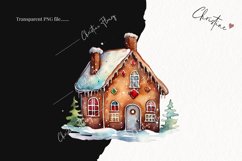 Watercolor Gingerbread House Clipart | Christmas Clipart Product Image 2