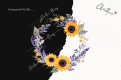 Lavender &amp; Sunflower Wreaths PNG | Cottagecore PNG Product Image 2