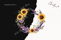 Lavender &amp; Sunflower Wreaths PNG | Cottagecore PNG Product Image 2