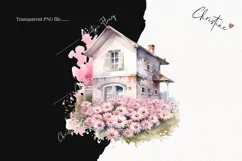 Pink Floral House PNG | Spring PNG Product Image 2