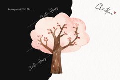 Watercolor Pink Trees | Camping PNG Product Image 2