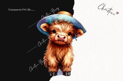 Sun Hat Highland Cows PNG | Summer PNG Product Image 2