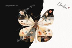 Vintage Patchwork Butterflies PNG | Vintage PNG Product Image 2