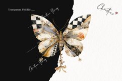 Vintage Patchwork Butterflies PNG | Vintage PNG Product Image 2