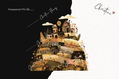 Patchwork Whimsical Vintage Houses | Whimsical PNG Product Image 2