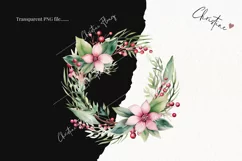 Pastel Watercolor Wreath Clipart | Christmas Clipart Product Image 2