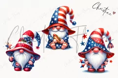 Watercolor 4th Of July Gnomes PNG Product Image 3