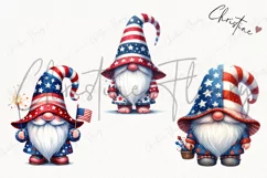 Watercolor 4th Of July Gnomes PNG Product Image 3