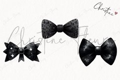 Watercolor Black Coquette Bow | Gothic PNG Product Image 3