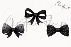 Watercolor Black Coquette Bow | Gothic PNG Product Image 3