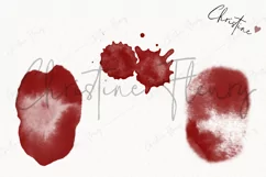 Watercolor Blood Drops Clipart | True Crime PNG Product Image 3