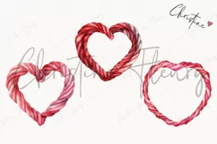 Watercolor Valentine Rope Heart PNG | Valentine's Day PNG Product Image 3