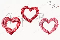 Watercolor Valentine Rope Heart PNG | Valentine's Day PNG Product Image 3