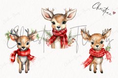 Watercolor Christmas reindeer Clipart | Christmas Clipart Product Image 3